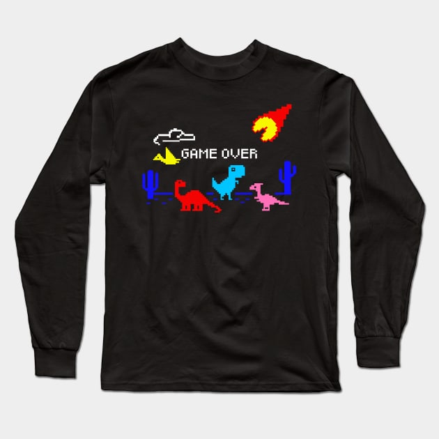 8 Bit Extinction Long Sleeve T-Shirt by inkonfiremx